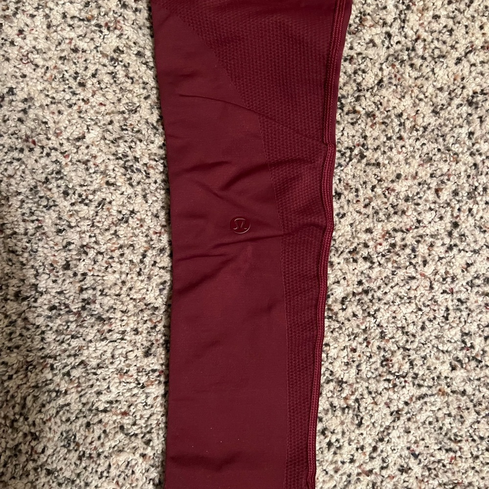 Lululemon. Maroon. Size 6. Worn once. No pricks or stains.